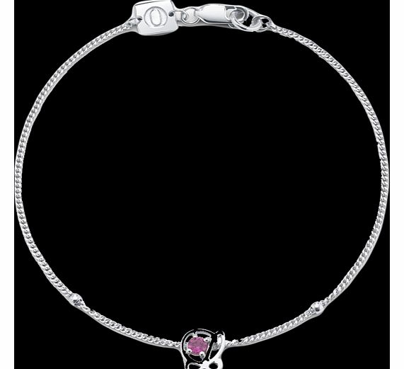 OAK L is for Love Pink Rhodolite Bracelet OFJ047