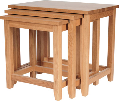 oak NEST OF TABLES PRESTIGE