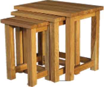 oak NEST OF TABLES WEALDEN