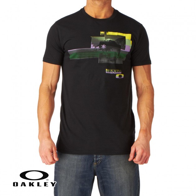 Mens Oakley Chrome-Plated T-Shirt - Jet Black