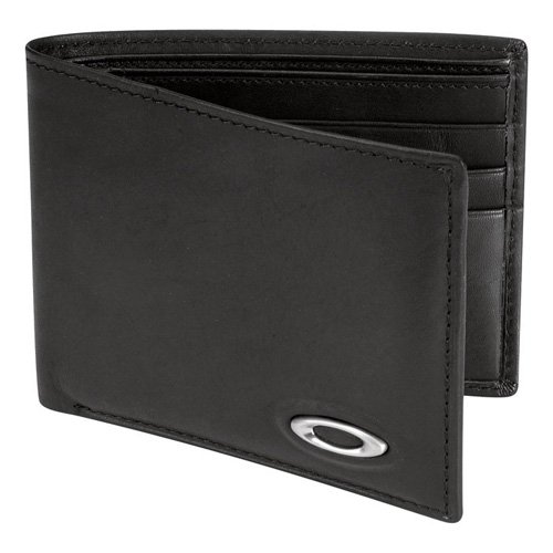 Mens Oakley Small Leather Wallet Black