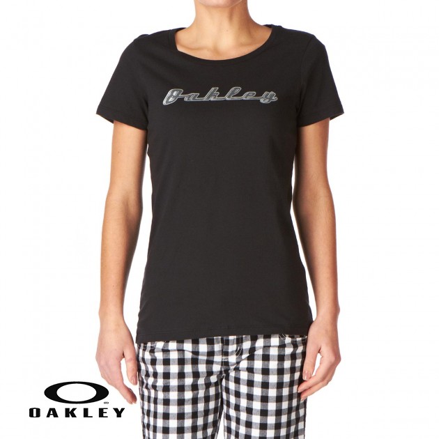 Womens Oakley Barkette Tee T-Shirt - Jet Black