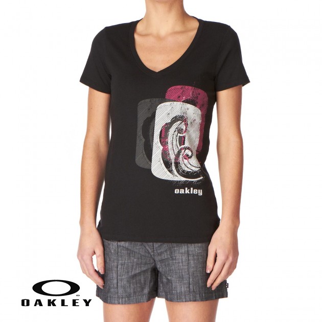 Womens Oakley Waves T-Shirt - Jet Black