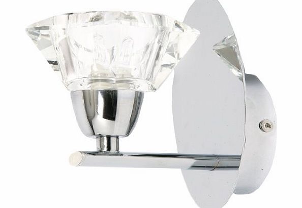 Oaks Lighting Alamas wall light in polished chrome finish complete with K9 crystal glass shades