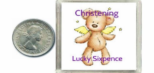 Oaktree Gifts Christening Gift Lucky Silver Sixpence Coin for Boys amp; Girls. Includes presentation box, great keepsake present idea for child