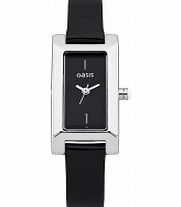 Oasis Ladies All Black Leather Strap Watch