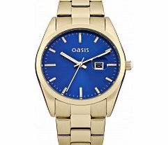 Oasis Ladies Blue and Gold Watch