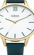 Oasis Ladies Green Leather Strap Watch
