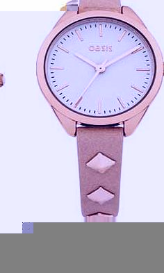 Oasis Ladies Studded Neutral Strap Watch