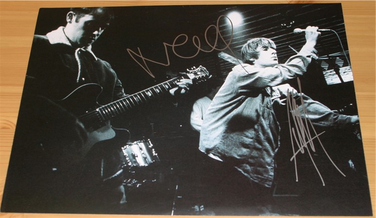 OASIS - LIAM and NOEL SIGNED 11 x 8 BOOK PAGE