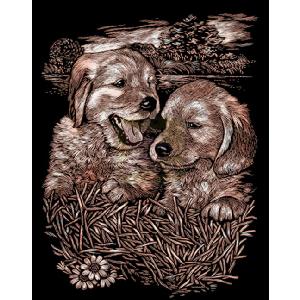 Reeves Copper Foil Puppies Playing