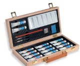 Reeves DeLuxe Acrylic Colour Wooden Box Set - Artists Paints