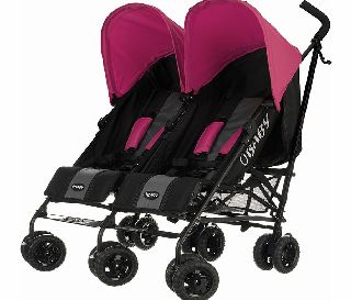 Obaby Apollo Twin Stroller Black with Pink Hood