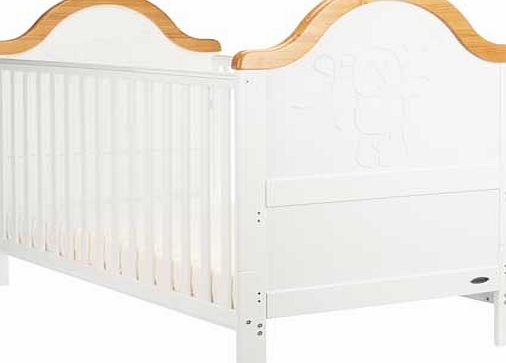 Obaby B is for Bear Cot Bed - White with Pine Trim