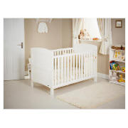 Grace Cot Bed, White with Cream Bedding