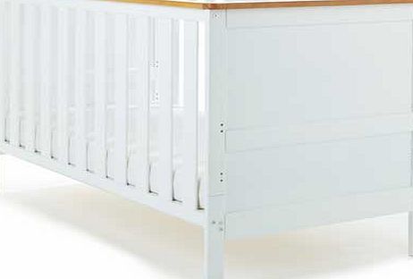 Obaby Newark Cot Bed - White with Pine Trim