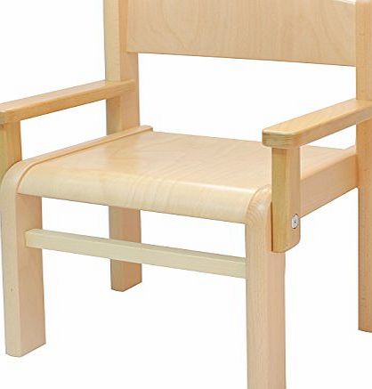 Obique Childrens Furniture Solid Beech Wood One Childrens Chair with Arm Rest Natural Varnish