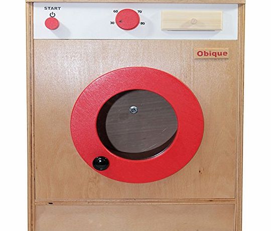 Obique Childrens Wooden Toy Kitchen Washing Machine Unit Beech Wood Ply