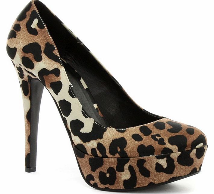 Leopard Print Platform High Heel Court Shoes