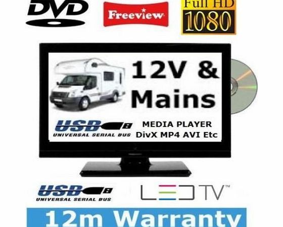 Oem 22`` Full Hd 1080p Digital Led Tv Dvd Combi Combo Caravan Boat Motorhome Hgv 12v 12 Volt 2165