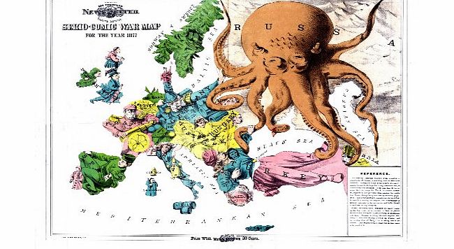 OFA Mapping 16x11 inch Reproduction Antique Map of Europe, by Fred Rose, Serio-Comic War Map, Colour Map