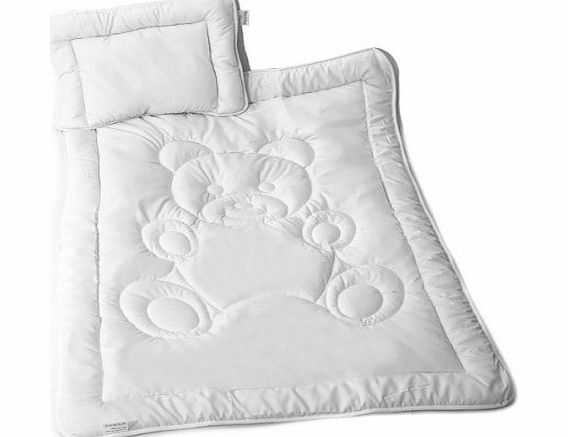 OFF-PRICE-STORE Anti Allergic Crib Set - White Quilt amp; Pillow - 60 degrees wash