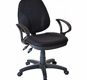 Office Furniture Online Comfort Ergo 2-Lever Operator Chair With Fixed Arms - Black