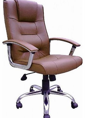 Office Furniture Online Melbourne High Back Brown Leather Faced Executive Office Chair