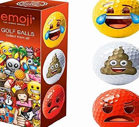 Official Emoji Unisex Novelty Fun Golf Balls (Pack of 3), Red