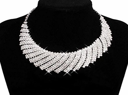 Often  Fashion Wedding Bridal Evening Party Prom Rhinestone Crystal Necklace Earring Jewellery Set Costume Accessory