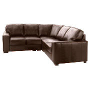 OHIO leather corner sofa, chocolate