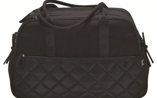 Oi-Oi OiOi Diamond Quilt Carry All Baby Changing Bag Black with Grey Lining and Accessories