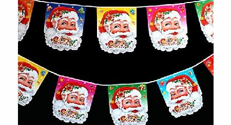 okanagan Square Paper Santa Claus Flat Buntings Fit Christmas Outdoor Decorations-Color Random