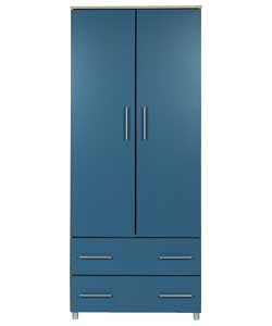 2 Door 2 Drawer Wardrobe - Blue
