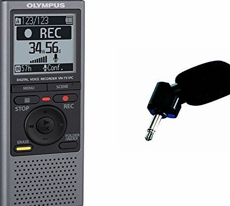 Olympus VN-731PC Digital Voice Recorder Dictation Machine 2GB with USB PC Connection   EXTRA FREE Olympus ME-12 Noise Cancelling Plug-in Microphone