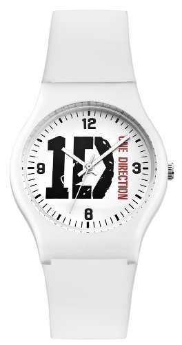 One Direction Girls Quartz Watch with White Dial Analogue Display and White Plastic ON004WHOD