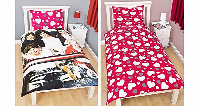 OFFICIAL One Direction Sweetheart Single Reversible Duvet Cover Bed Set New Gift (1DSH1)
