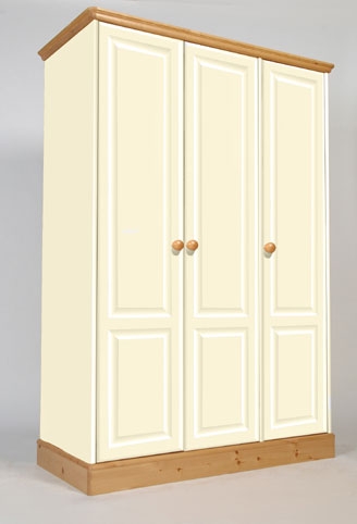 One Range Triple Full Hanging Wardrobe - Cream