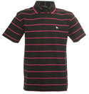 One True Saxon Black and Pink Pique Polo Shirt