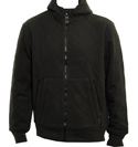 Black Full Zip Quilted Hooded Sweatshirt