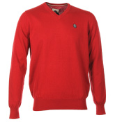 Kinghurst Red V-Neck Sweater