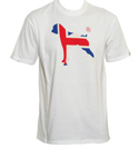 One True Saxon White T-Shirt with Union Jack Dog Design