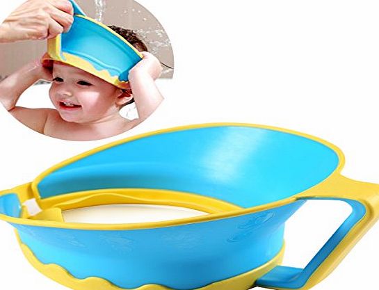 ONEDONE Adjustable Shampoo Bathing Shower Protect Cap Visor Hat for Baby Kids Children Adult (Blue)