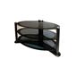 Silver Oval Black Glass TV Stand