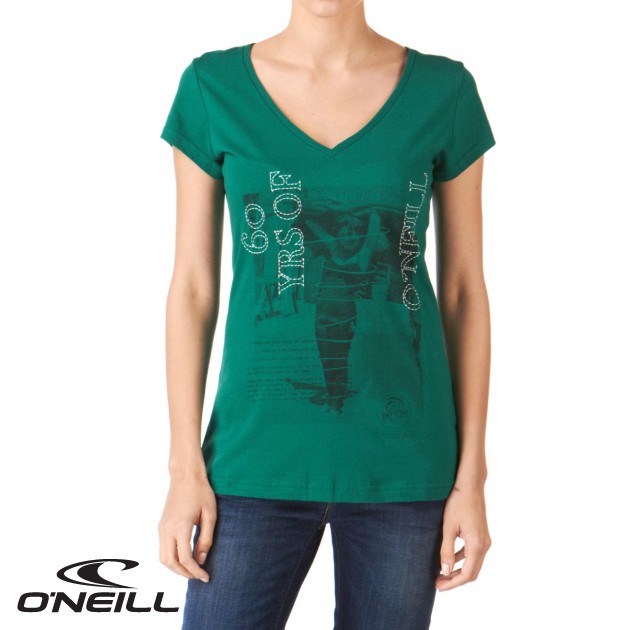 Womens ONeill Fontana T-Shirt - Lake Green
