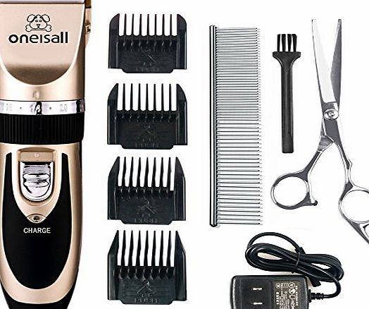 Oneisall Pet Grooming Clipper Kits Low noise Oneisall Dog and Cat Rechargeable Cordless Electric Queit Clippers Set