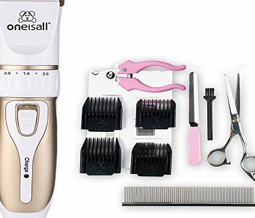 Oneisall Rechargeable Cordless Professional Home Pet Dogs And Cats Grooming Trimming Clipper Kit by Oneisall