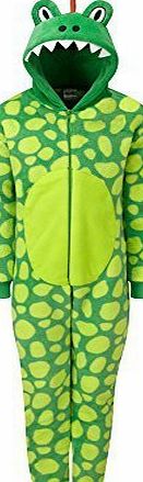 ONESIES Animal Crazy Boys Supersoft Dinosaur Onesie Jumpsuit Playsuit - Green - 5/6 Years