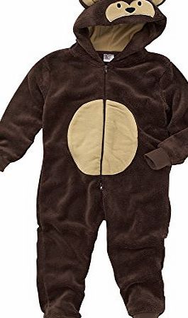 ONESIES Animal Crazy Boys Supersoft Monkey Onesie Jumpsuit Playsuit - Brown - 6/7 Years