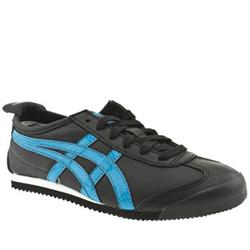 Female Onitsuka Tiger Mexico 66 Leather Upper Fashion Trainers in Black and Blue